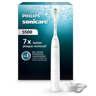 Furçë dhëmbësh elektrike Philips Sonicare 5500, sonike, 1 nivel intensiteti, e bardhë