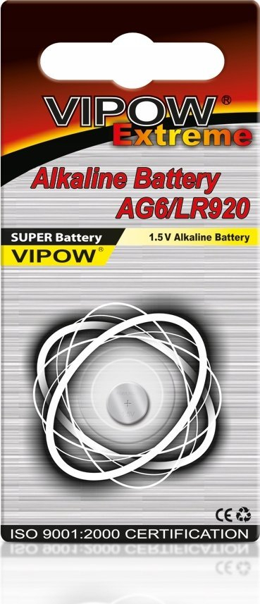 Bateri alkaline Vipow Extreme AG6 LR69, 1.5V, AG6, ngjyrë argjendi
