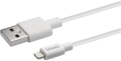 Kabllo USB Savio CL-192, USB-A në Lightning, 1 m, e bardhë