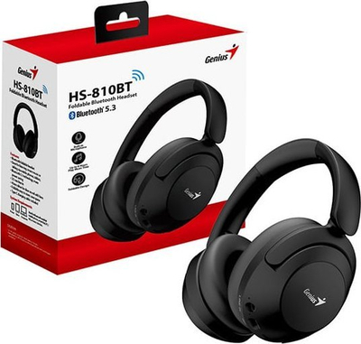 Kufje Bluetooth Genius HS-810BT, palosëse, Bluetooth 5.3, të zeza