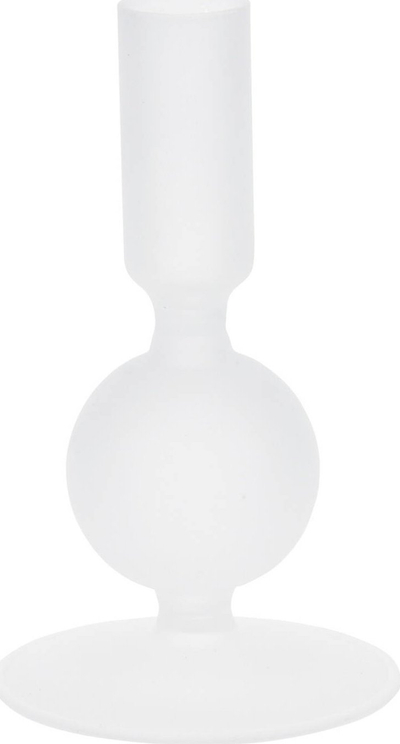 Qiri mbajtëse Home & Styling Collection Candlestick, 14 cm, xham, e bardhë mat