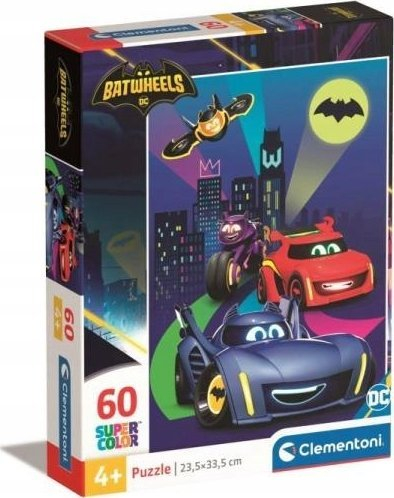Puzzle Clementoni Batwheels Supercolor 26593, 60 pjesë, për fëmijë 4–6 vjeç, shumëngjyrësh