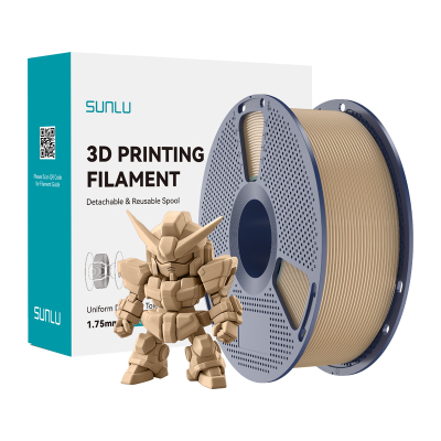 Filament 3D Sunlu PLA+ 2.0, 1.75mm, 1kg, ngjyrë dru lisi