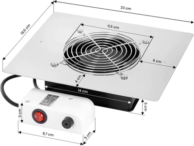 Grumbullues pluhuri për manikyr Momo X1S, 60W, i futur në tavolinë, inox