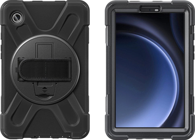 Mbulesë tablet 4smarts Rugged Case Grip për Samsung Galaxy Tab A9, kundër rënieve, kundër goditjeve, e zezë
