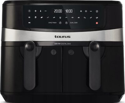 Fritezë pa vaj Taurus Digital Duo AF2600D, 2x4.5L, 2600W, e zezë