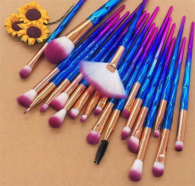Set furça grimi AG798 Unicorn, 20 copë, fije sintetike, shumëngjyrësh