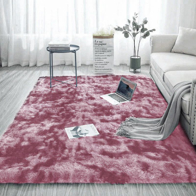 Tapet shaggy Thick Soft Plush Ombre, 80x150 cm, antirrëshqitës, rozë ombre
