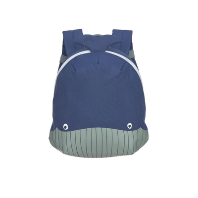 Çantë shpine fëmijësh Lässig Tiny About Friends Whale, ergonomike, dizajn balenë, blu e errët