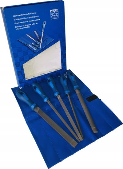 Set lime PFERD 11801531, 200mm, 5 copë, me çantë PVC, blu