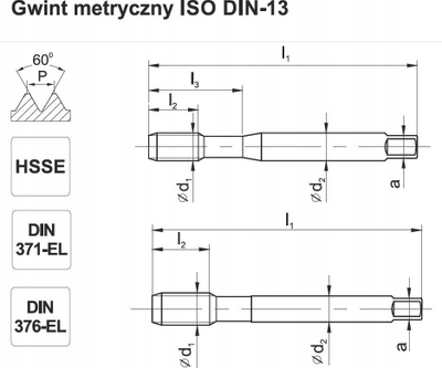 Çezmë makinerike FANAR HSSE 800, M8, DIN 371B EL