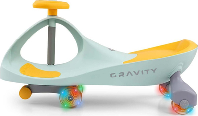 Makine lodër ride on Milly Mally Gravity, rrota LED, për kalamaj 3+, lime e verdhë