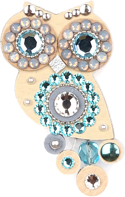 Brosh Owls, i bardhë/kaltër, woman