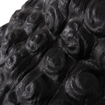 Figurë dekorative dyshemeje HomeMarkt Buddha Head XXL, 90x90x100cm, e zezë