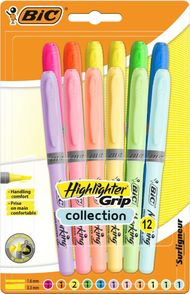 Markerë Bic Grip Pastel, 12 copë