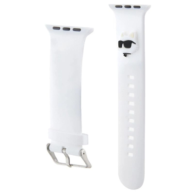 Byzylyk për Apple Watch Karl Lagerfeld Choupette, 38/40/41mm, gome, i bardhë