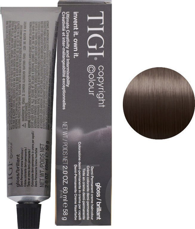 Bоя за коса TIGI Colour Creative Permanent 6/07 Dark Natural Ash Blonde, професионална, 60 ml