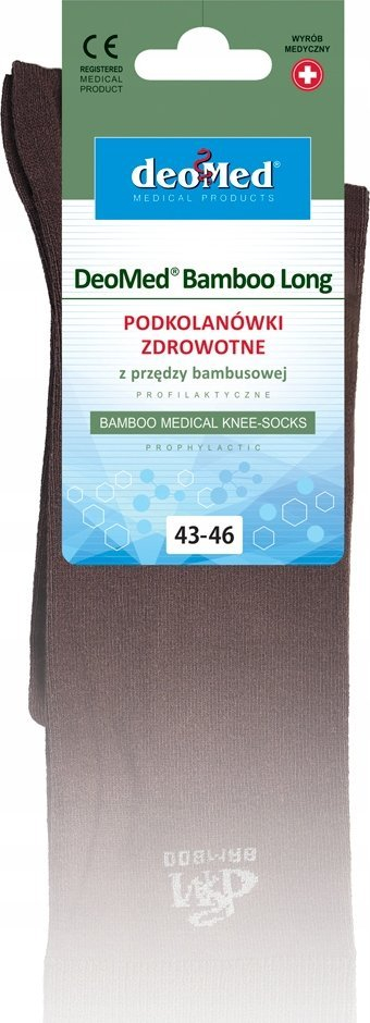 Медицински чорапи до колено DeoMed Bamboo Long, бамбус, големина 43-46, црни
