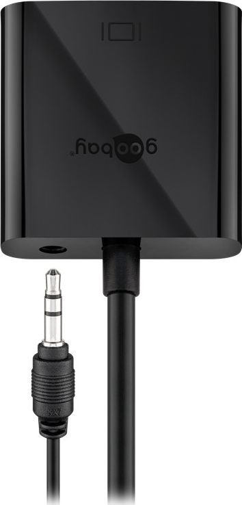 Adapter video Goobay 71803, HDMI në VGA, audio 3.5mm, 0.15m, i zi