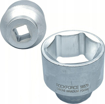 Kokë çelësi Rockforce Socket, 1", 70 mm, 6-këndore Cr-V