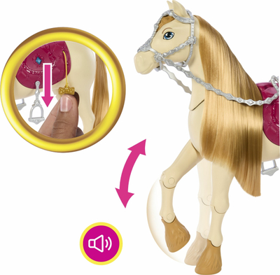 Lodër kali Barbie Mysteries Tornado, me tinguj, dritë dhe kërcim, shumëngjyrëshe
