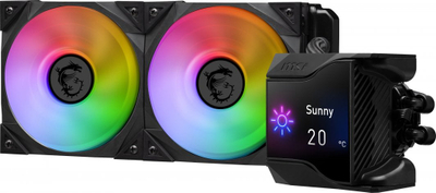 Ftohës me ujë MSI MPG CoreLiquid D240, 2500rpm, 39.9 dBa, 77CFM, ARGB, 240mm, i zi