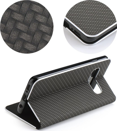 Këllëf libri Vennus Carbon për Samsung Galaxy A50, me magnet, që rri në këmbë, blu