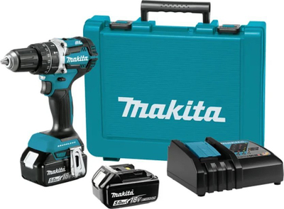 Makita DHP484RTE, kaçavidë goditëse me bateri, 18V, 2x5Ah, 54Nm, blu me të zezë
