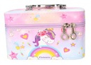 Кутија за козметика Adar Unicorn Rainbow, со рачка, со огледало, шарена