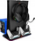 Мултифункционален штанд Canyon CS-PS5 FAN RGB Charging, за Playstation 5, со вентилатор и полнач за контролери, црн