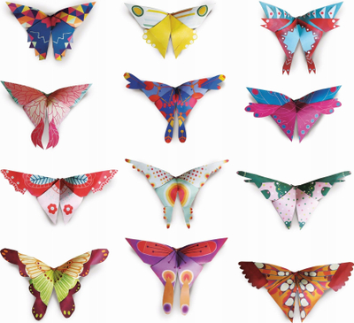 Set origami për kalamaj Ludattica Easy Origami Butterflies, 12 flutura, 6+