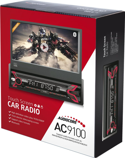 Radio makine Audiocore AC9100, ekran 7", Bluetooth, 4x50W, e zezë