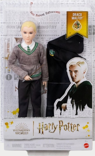 Kukull Harry Potter Draco Malfoy, Wizarding World, Slytherin, me mantel të zi