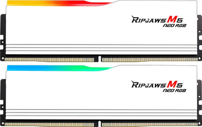 Memorie RAM G.Skill Ripjaws M5 NEO RGB EXPO, 64GB DDR5 6000MHz, set 2x32GB, e bardhë