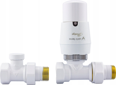 Valvul termostatike për radiatorë Royal, lidhje 1/2", e bardhë