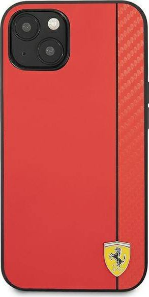 Футрола за телефон Ferrari FESAXHCP13SRE за iPhone 13 mini 5.4\", тврд капак, дизајн Carbon Stripe, црвена