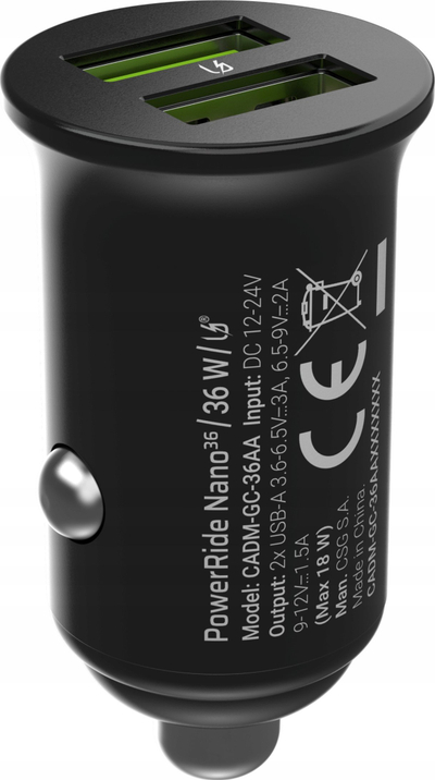 Karikues makine Green Cell GC PowerRide Nano36, 36W, 2x USB A, i zi