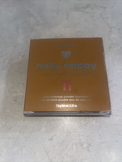 Pudër kompakte Benefit Hello Happy Velvet Powder Foundation 11, 7g, efekt mat, për lëkurë mesatare