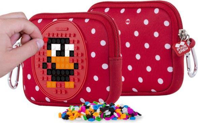 Çantë tualeti PIXIE CREW PIXIE Zipper Pouch, panel silikoni me pika, neopren, e kuqe