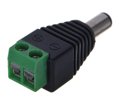 Konektor energjie Genway PLUG-SCREW, DC 2.1/5.5 mm, me vidë, i zi