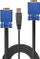 Kabllo KVM Lindy, 2m, VGA USB, e zezë