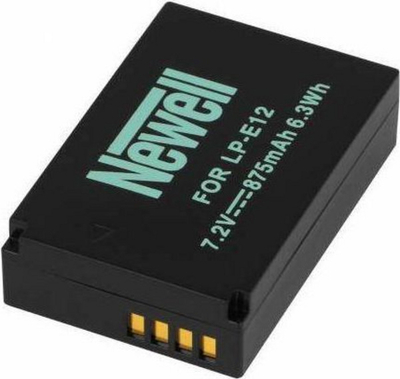 Батерија Њуел Канон LP-E12, литиум-јонска, 720mAh, црна