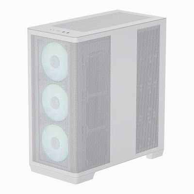 Kuti kompjuteri Apnx C1 ARGB, midi tower ATX, panel xhami i errësuar, e bardhë