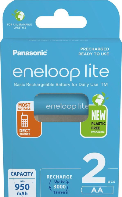 Bateri rimbushëse Panasonic Eneloop Lite BK-3LCCE, AA, 950mAh, set 2 copë