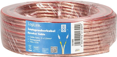 Kabllo audio LogiLink, 10m, alumini i veshur me bakër, izolim transparent