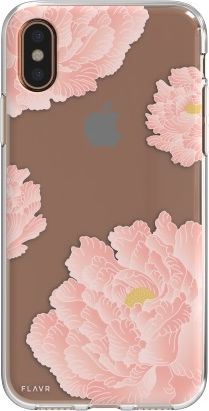 Këllëf telefoni FLAVR iPlate Pink Peonies, TPU, për iPhone X XS, rozë transparent