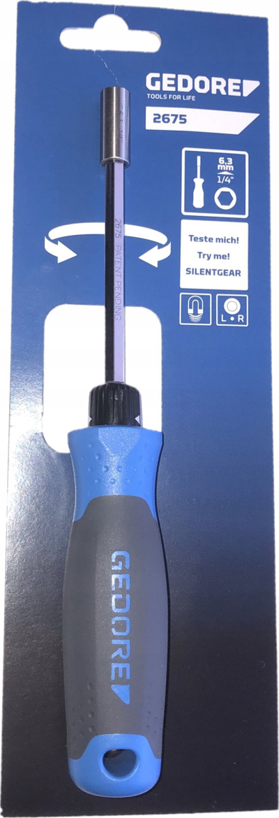 Kaçavidë racë Gedore SilentGEAR 3031918, 1/4", ergonomike, blu e zezë