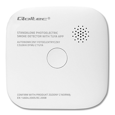 Detektor tymi Qoltec Tuya, Wi-Fi, alarm 85dB, i bardhë
