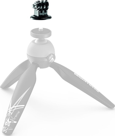 Adapter trekëmbëshi Manfrotto EXADPT për GoPro, montim universal, ngjyrë e zezë