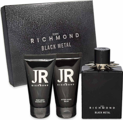 Set parfumi John Richmond Black Metal, EDP 100 ml, xhel dushi 50 ml, krem trupi 50 ml
